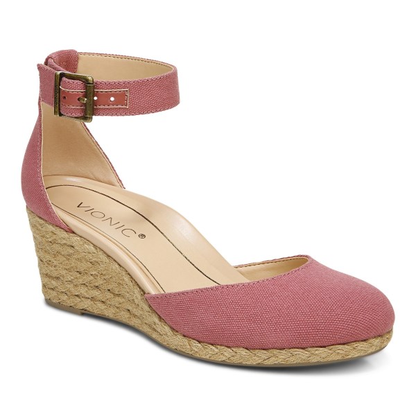 Vionic Sandals Ireland - Amy Wedge Sandal Red - Womens Shoes On Sale | PILTK-9760